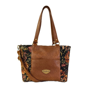 Abigail Tote Midnight Garden and Leather