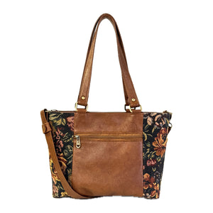 Abigail Tote Midnight Garden and Leather