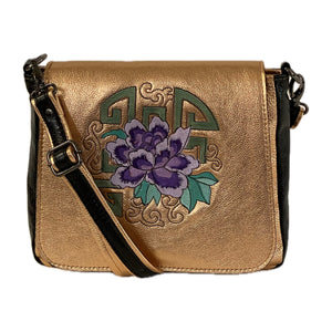 Fiona Crossbody Flap Bag Metallic Copper