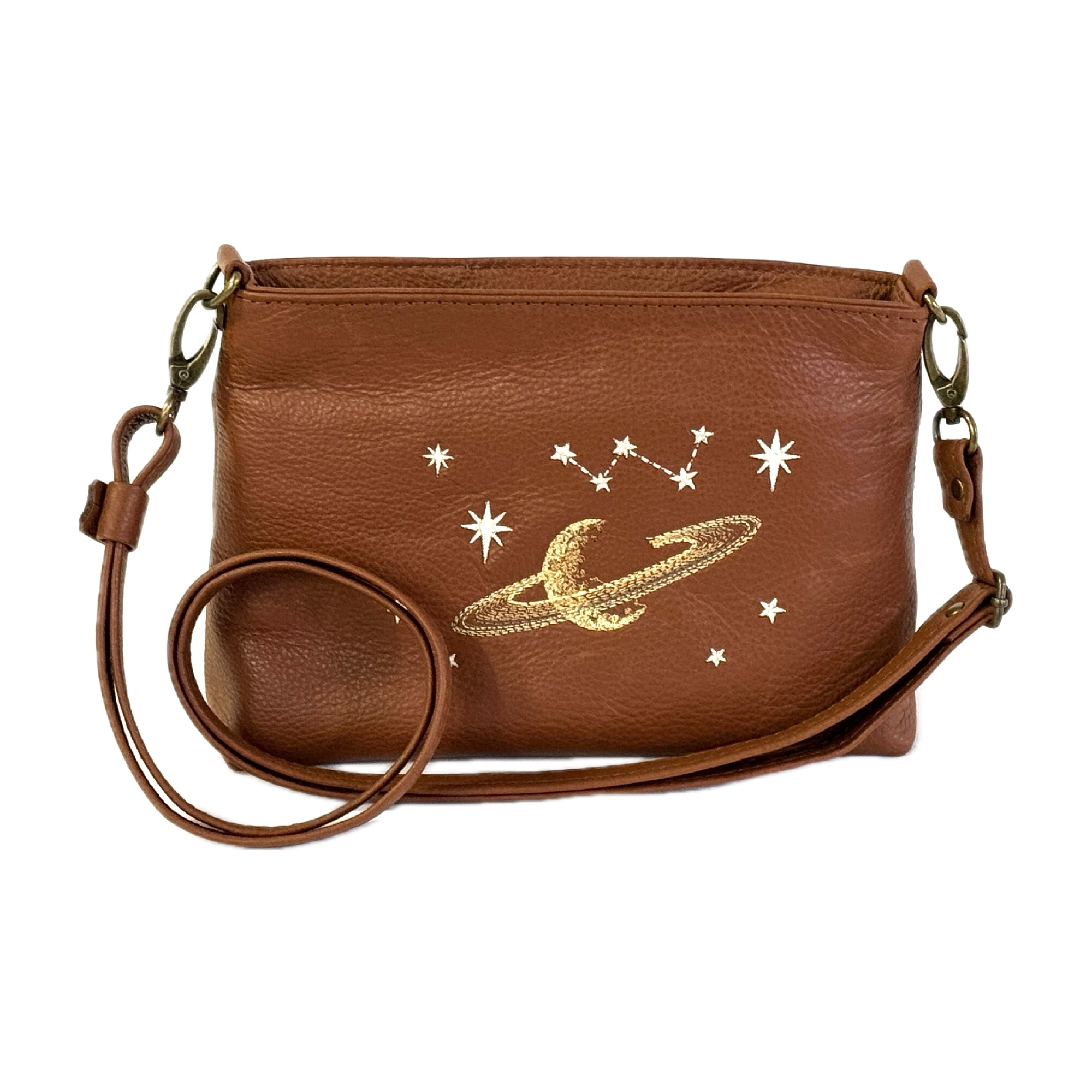 Zoe Saturn Mini Leather Crossbody