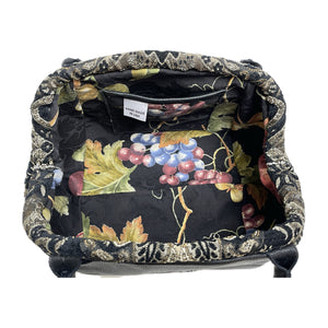 Madison Doctor Bag Black Leather and Tapestry