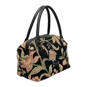 Margret Doctor Bag Black Velveteen Tapestry