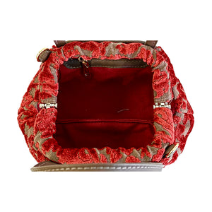 Madison Mini Doctor Bag Red Velvet and Leather