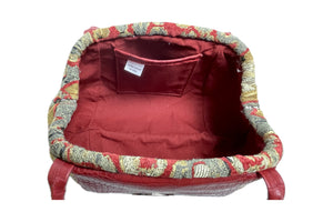 Madison Doctor Bag Red Leather and Tapestry