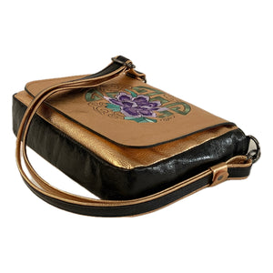 Fiona Crossbody Flap Bag Metallic Copper