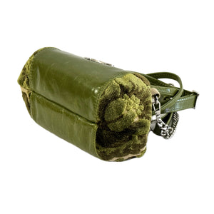 Madison Mini Doctor Bag Green Velvet and Leather