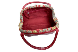 Madison Doctor Bag Red Leather and Tapestry