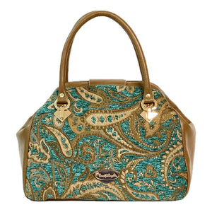 Annabelle Doctor Bag Aqua Marine Tapestry and Leather