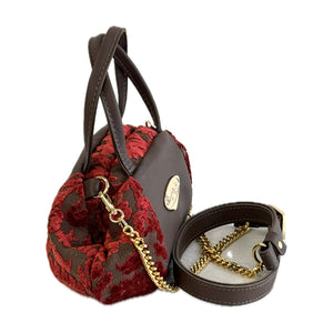 Madison Mini Doctor Bag Red Velvet and Leather