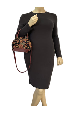 Mini Margret Doctor Bag Burgundy and Black