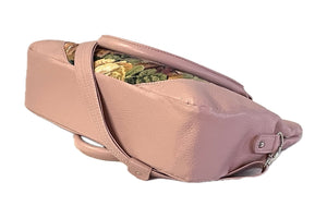 Penelope Tote Pink Leather and Tapestry