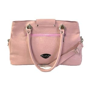 Penelope Tote Pink Leather and Tapestry